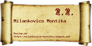 Milankovics Montika névjegykártya